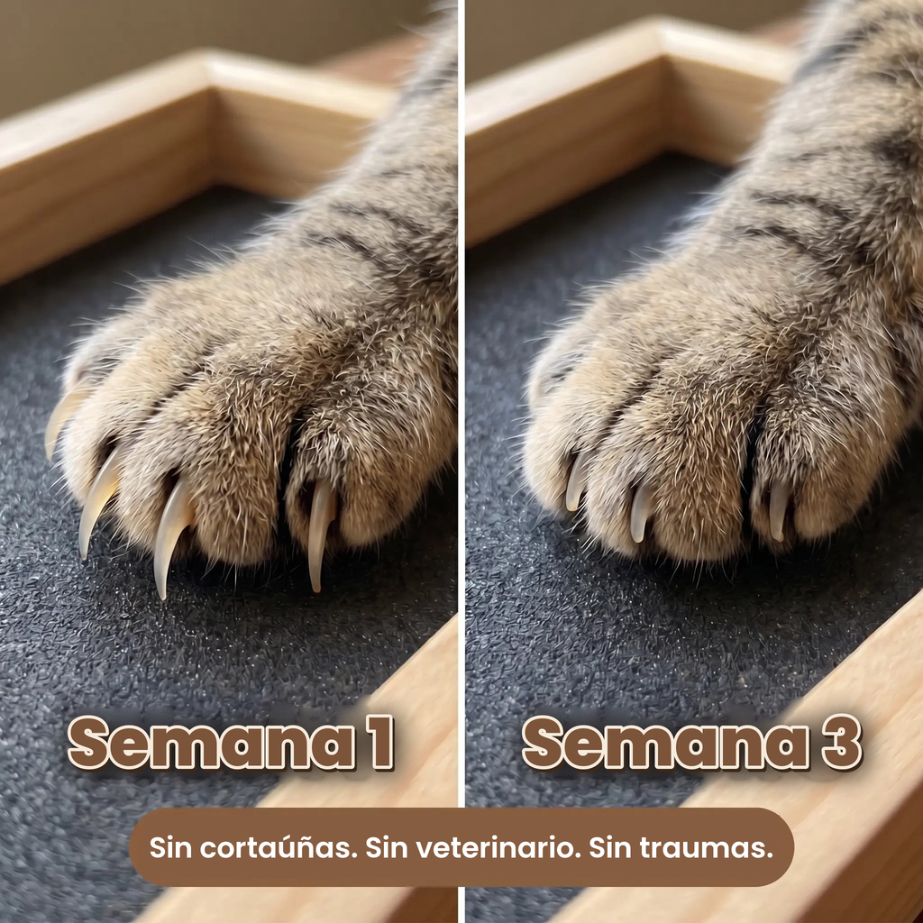 Uñas de gato antes y después: semana 1 y semana 3 con la Pawdicure